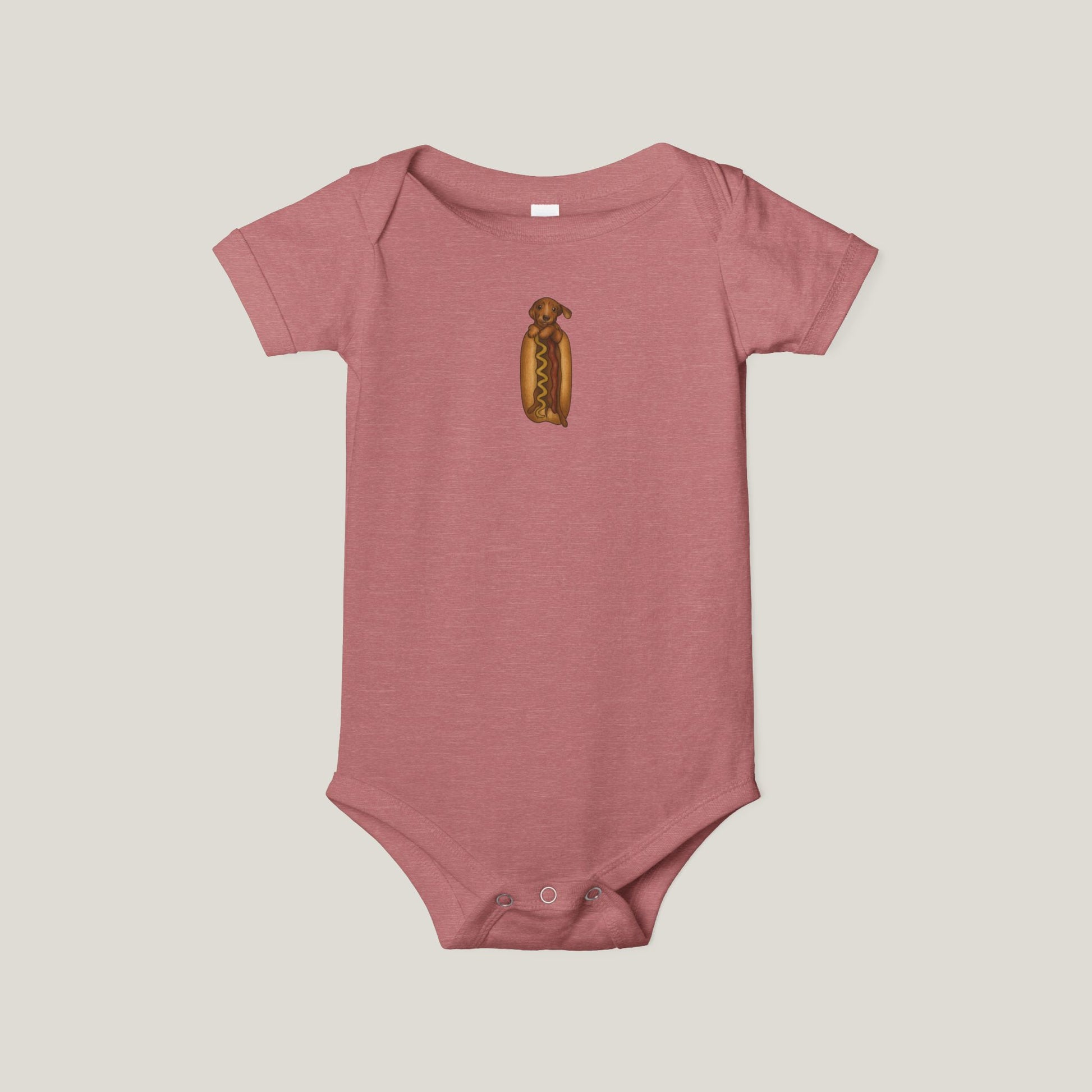 Dachshund In A Hot Dog Onesie