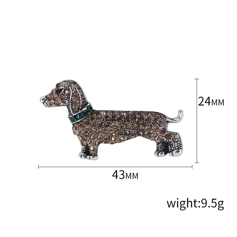 Dachshund Crystal Brooch Pin – Sparkling Wiener Dog Jewelry for Dog Lovers | Gift for Her
