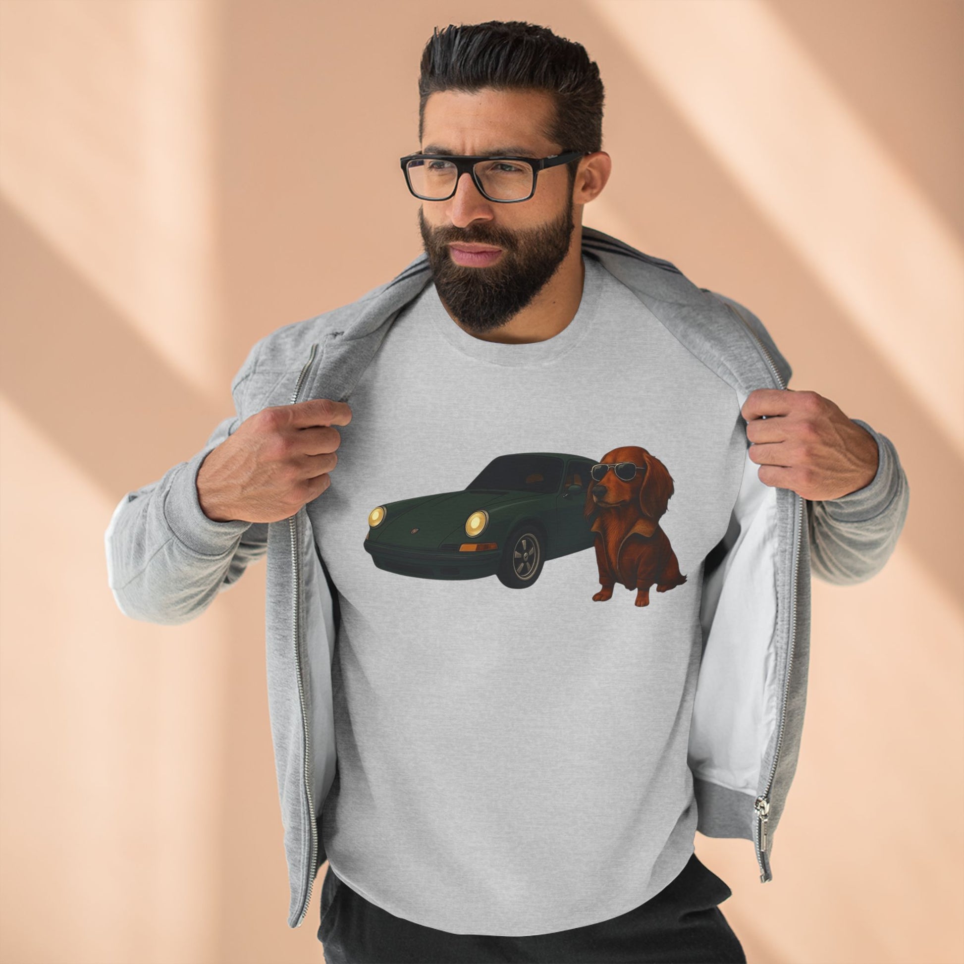 Dachshund Car Premium Crewneck