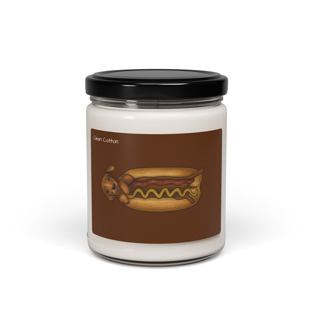Dachshund In A Hot Dog Scented Soy Candle