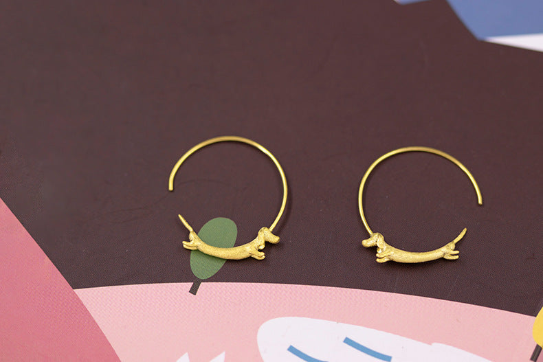 Cute dachshund puppy earrings