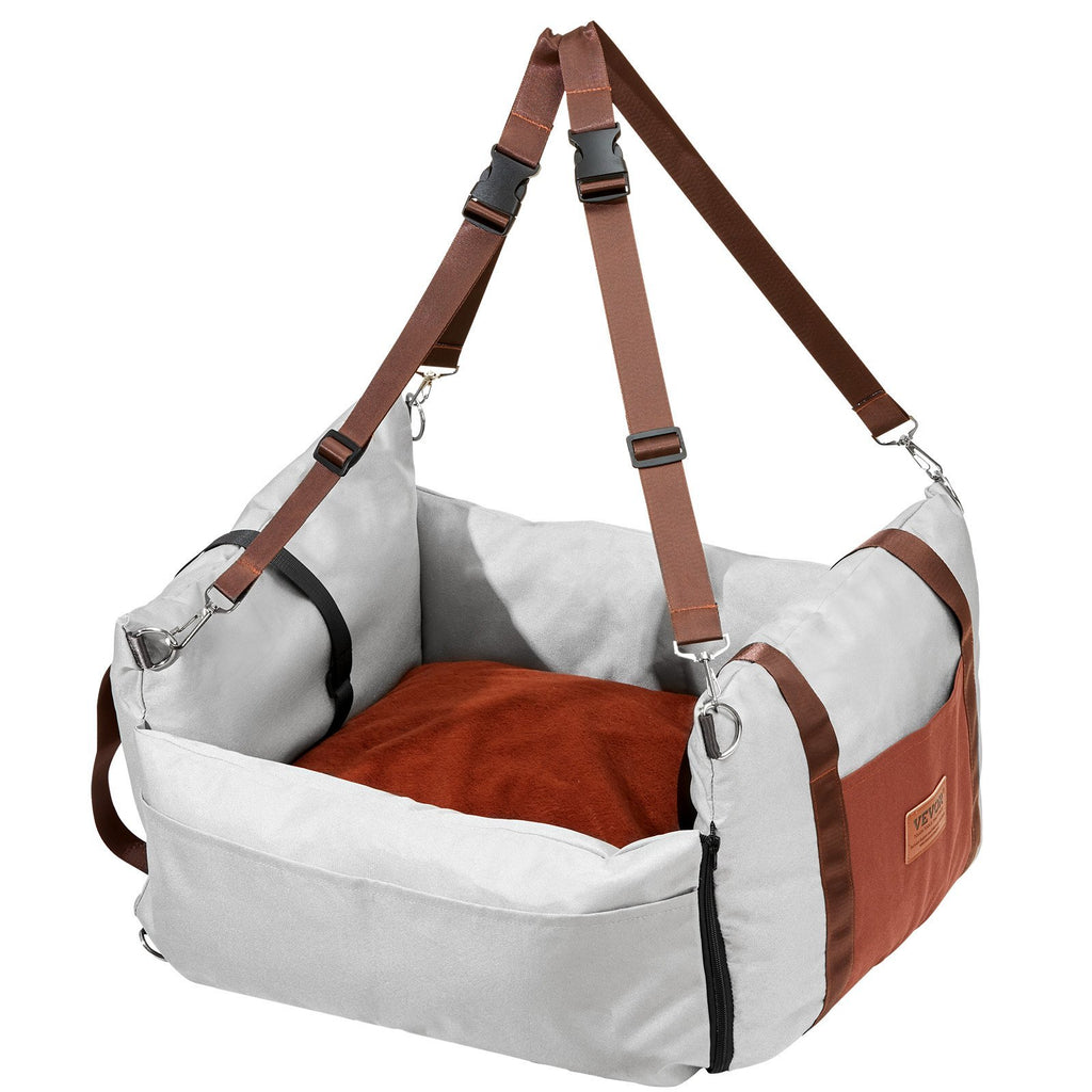 VEVOR Dog Booster Car Seat Pet Car Seat For Small Dog Up To 25lbs Gray