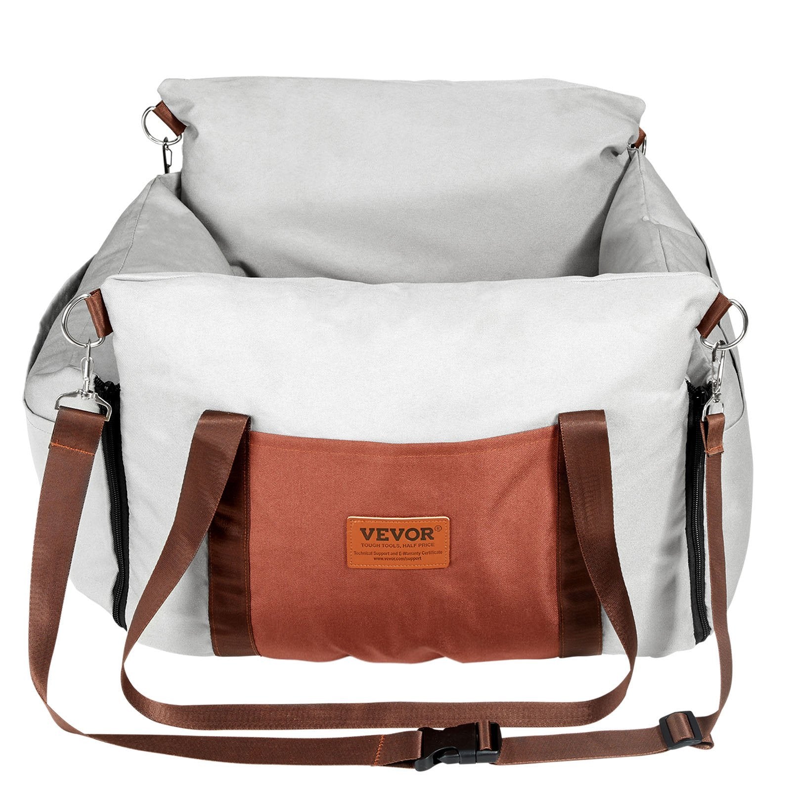 VEVOR Dog Booster Car Seat Pet Car Seat For Small Dog Up To 25lbs Gray