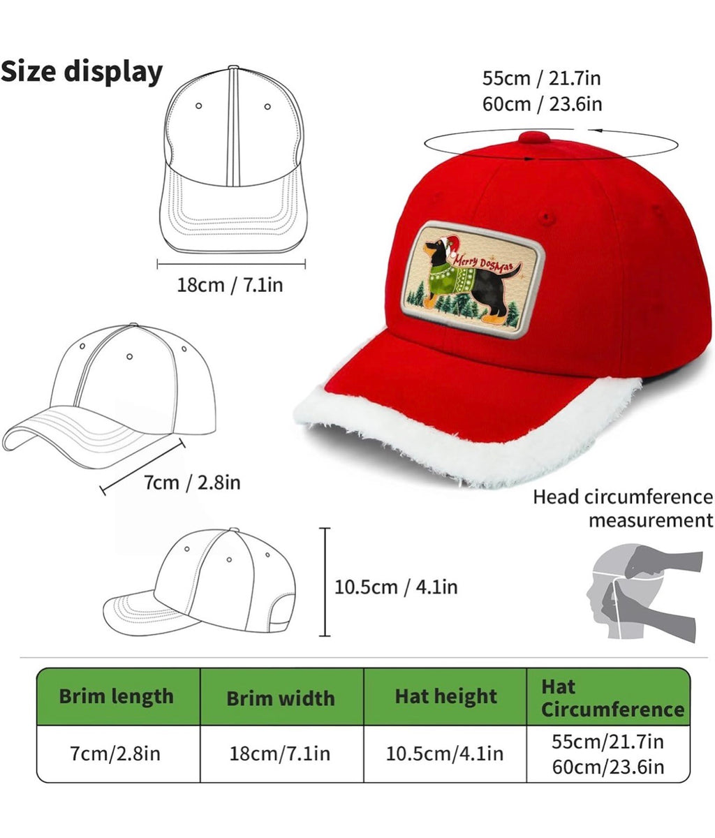 Dachshund Merry Dosmas Merry Christmas Baseball Hat Santa Hat Men's Hat