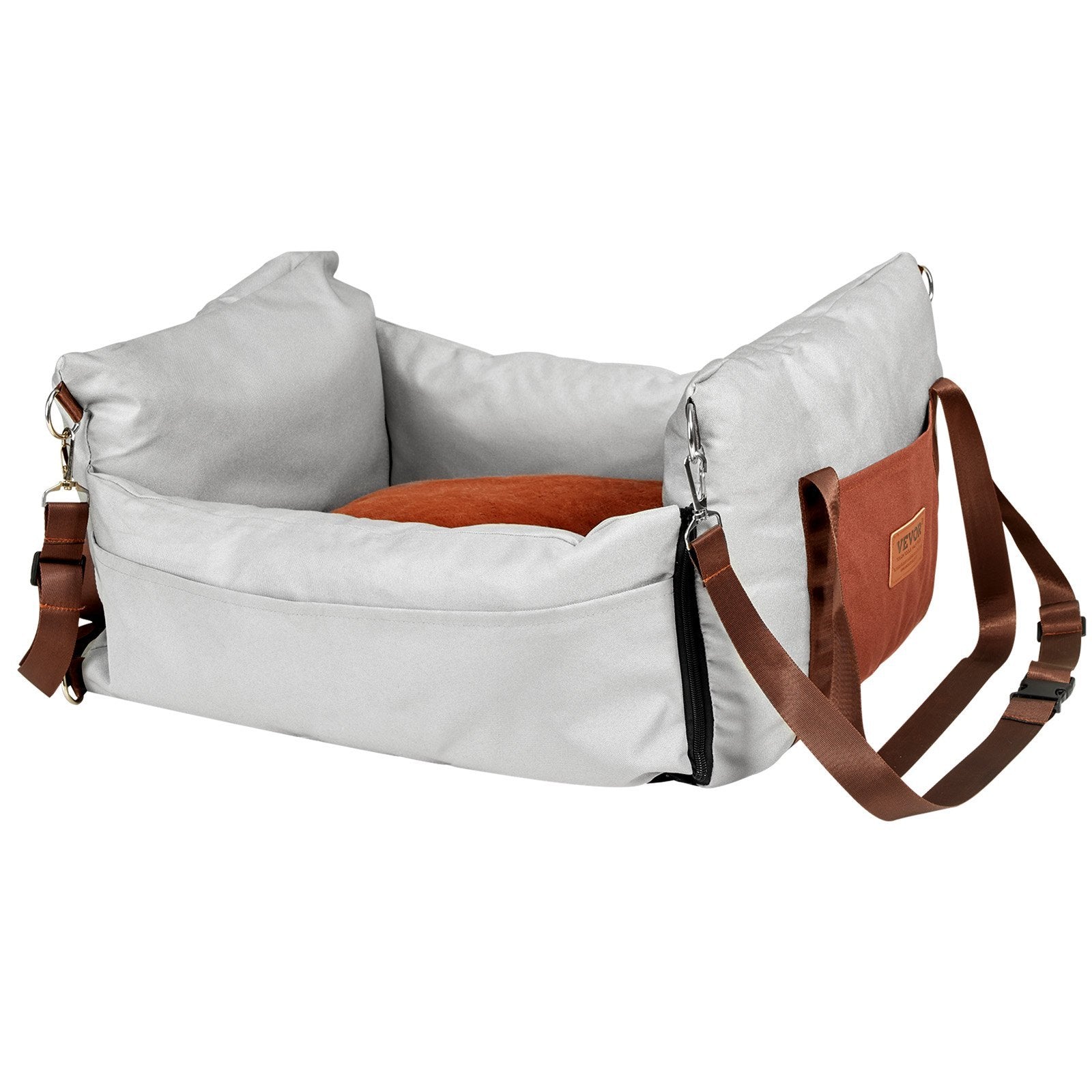 VEVOR Dog Booster Car Seat Pet Car Seat For Small Dog Up To 25lbs Gray