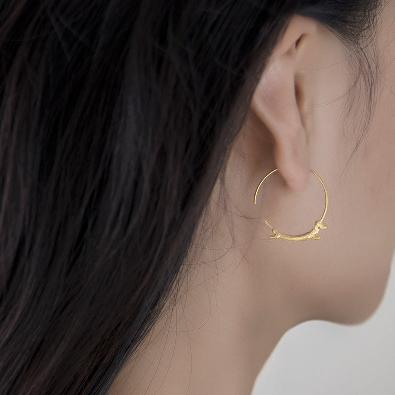 Cute dachshund puppy earrings