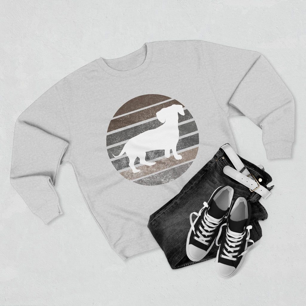 Dachshund Dad Logo Premium Crewneck