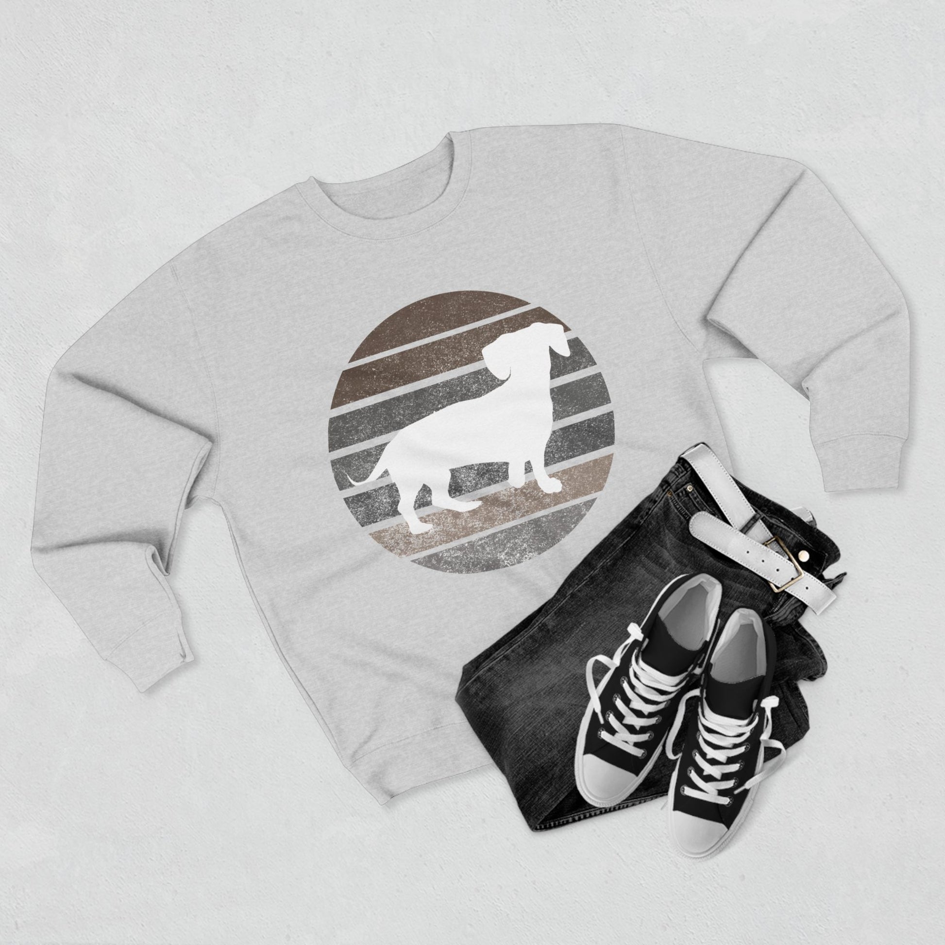 Dachshund Dad Logo Premium Crewneck