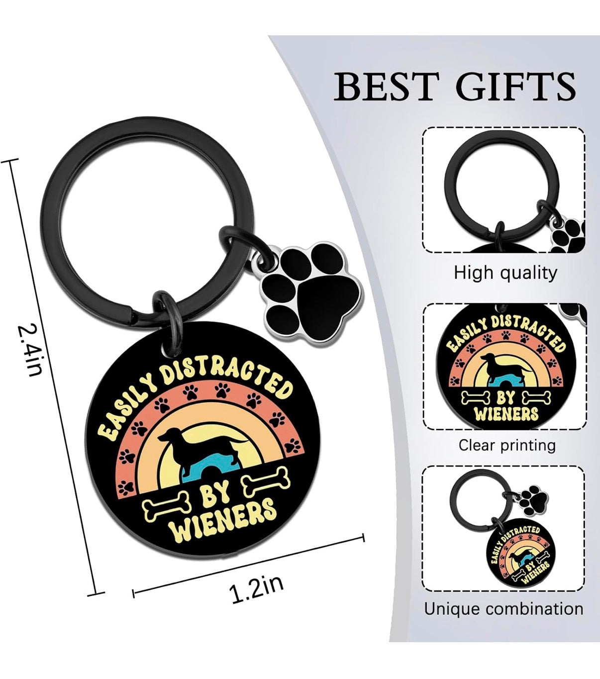 Dachshund Gifts - Cute Dachshunds Keyring for Women Weiner Dog Gifts for Women Funny Dachshund Keychain Dog Mom Gift for Dogs Animal Lovers Birthday Thanksgiving Christmas Gift