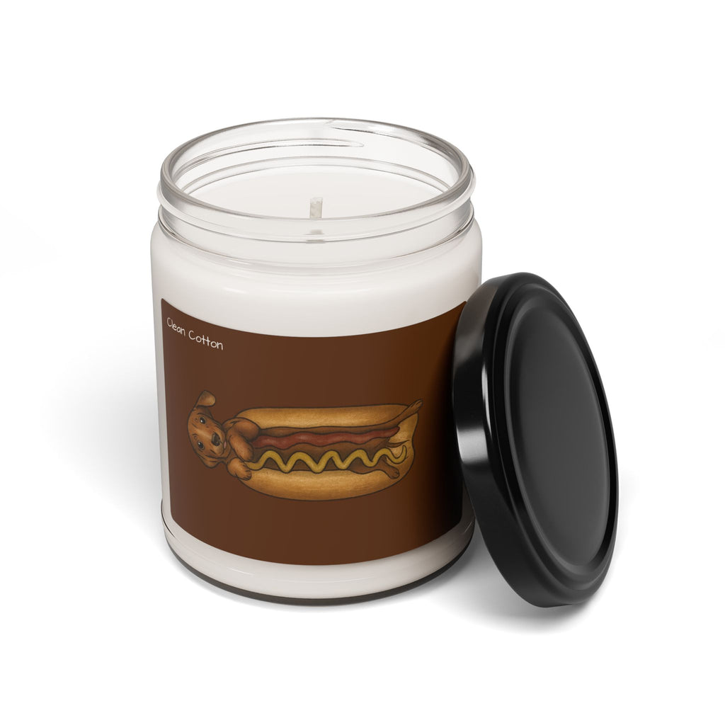 Dachshund In A Hot Dog Scented Soy Candle