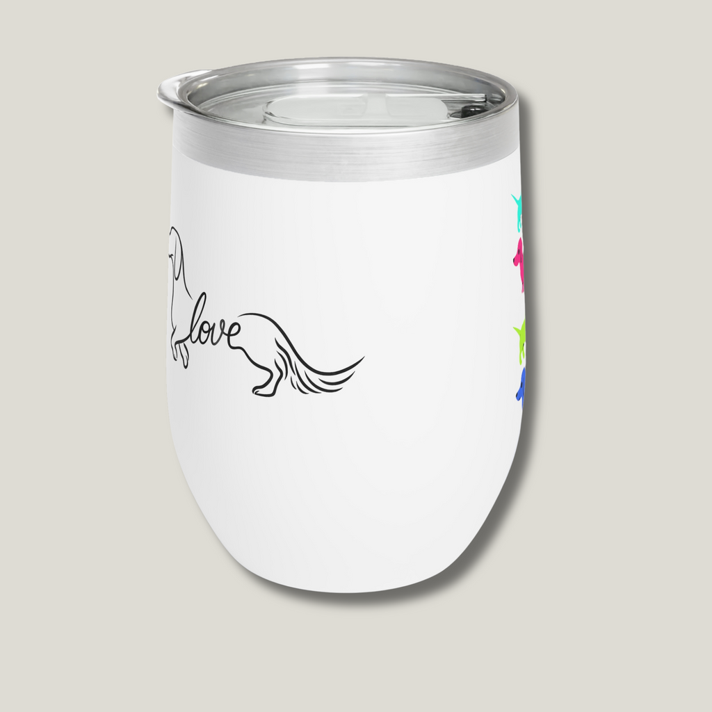 Colored Dachshunds Wine Tumbler