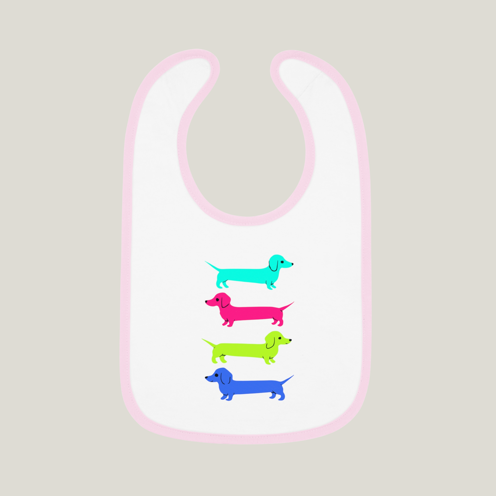 Colorful Dachshunds Baby Bib
