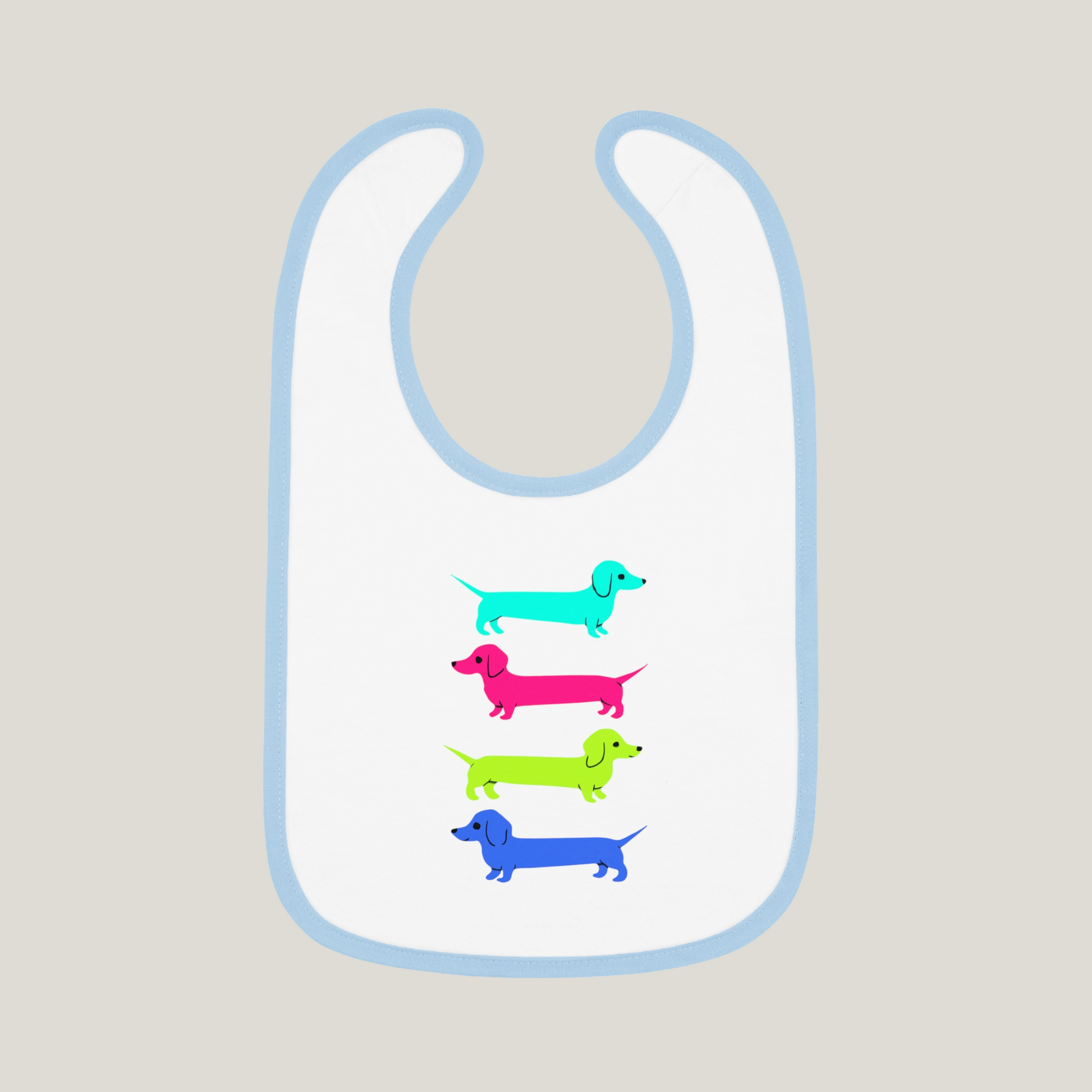 Colorful Dachshunds Baby Bib
