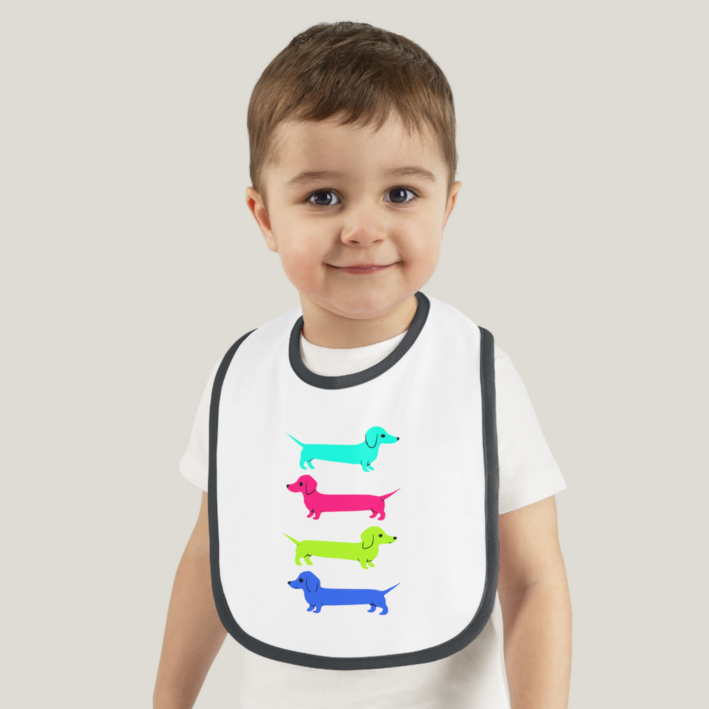 Colorful Dachshunds Baby Bib