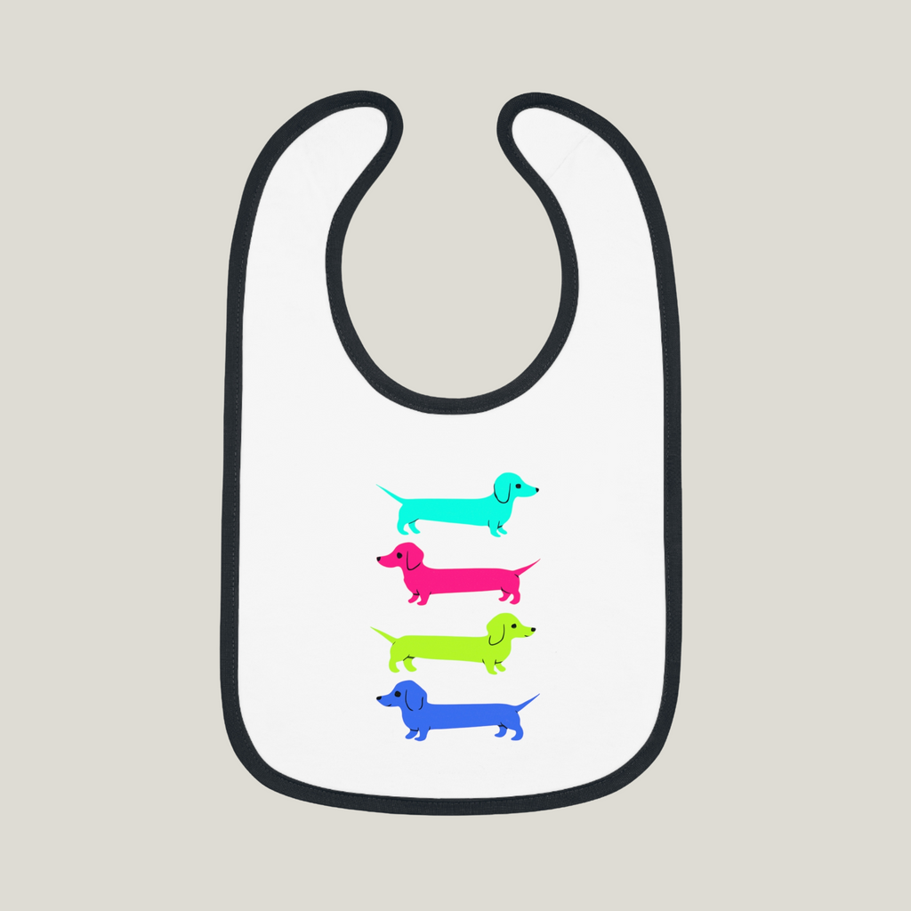 Colorful Dachshunds Baby Bib