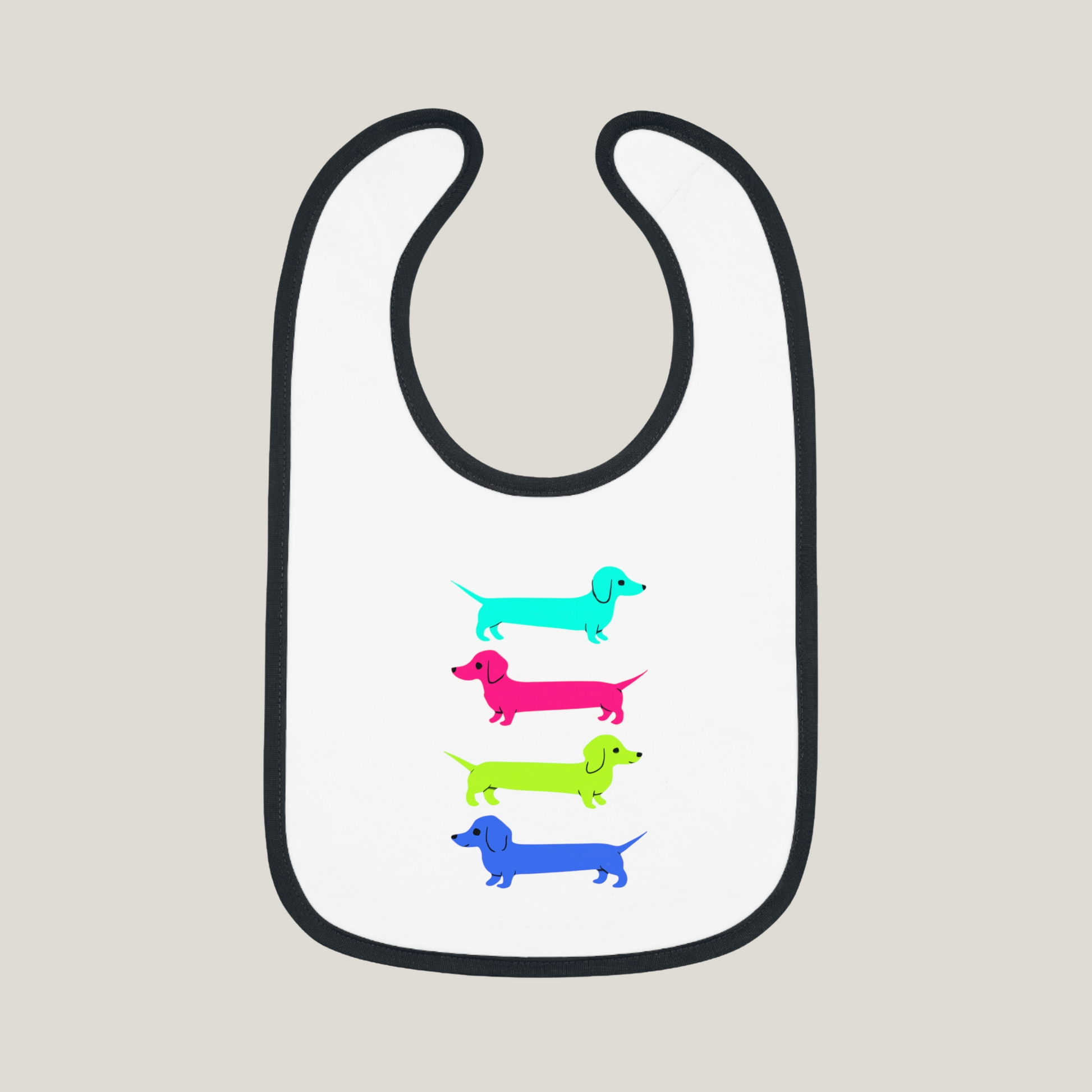 Colorful Dachshunds Baby Bib
