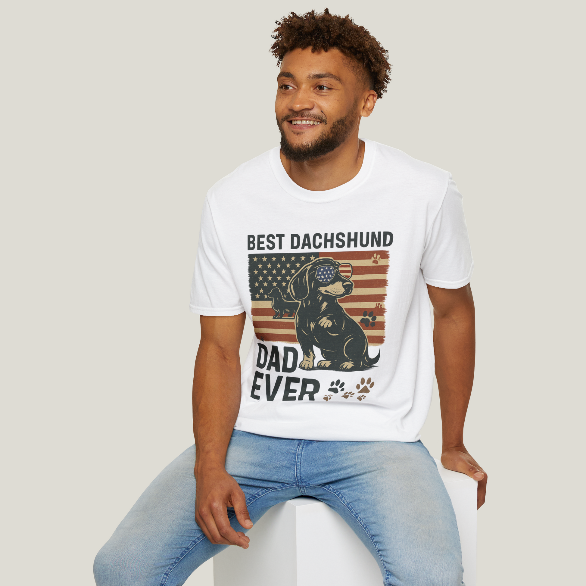 American Flag Dachshund Dad Tee