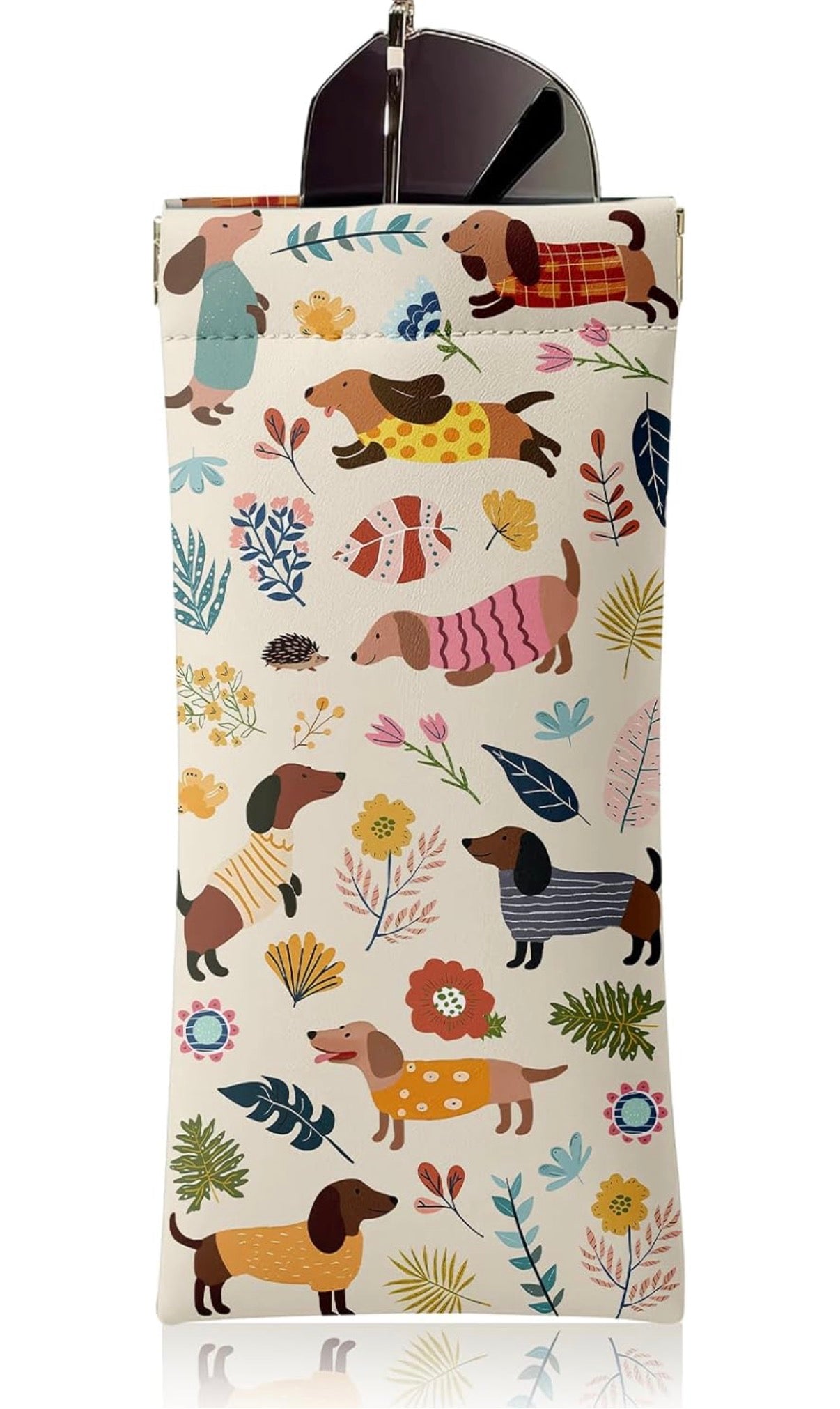 Colorful Dachshund Glasses Case | Wiener Dog Sunglass Holder | Sausage Dog Gift for Dog Lovers