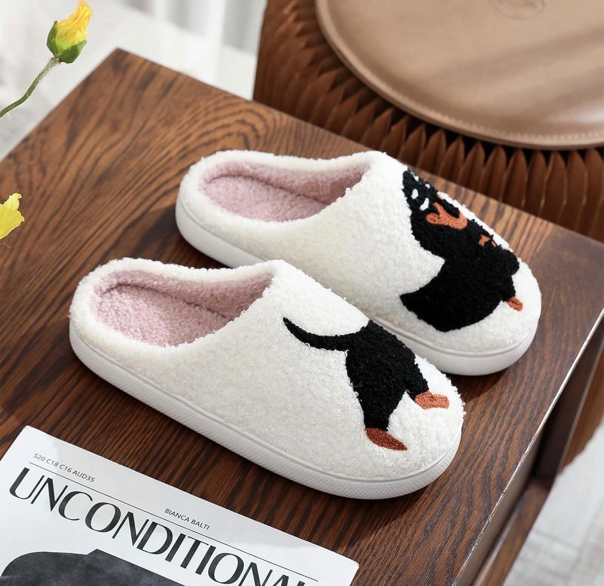 Cozy Dachshund Slippers | Wiener Dog Gifts | Fuzzy Sausage Dog House Shoes