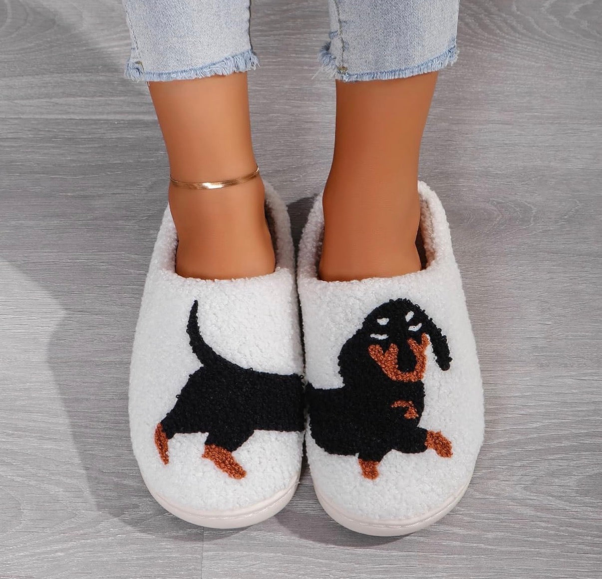 Cozy Dachshund Slippers | Wiener Dog Gifts | Fuzzy Sausage Dog House Shoes